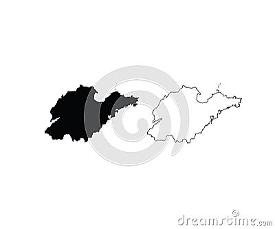 Shandong outline map China province Vector Illustration