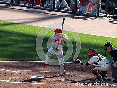 Shane Victorino lifts leg to help time Editorial Stock Photo