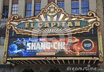 Shang-Chi movie marquee Editorial Stock Photo