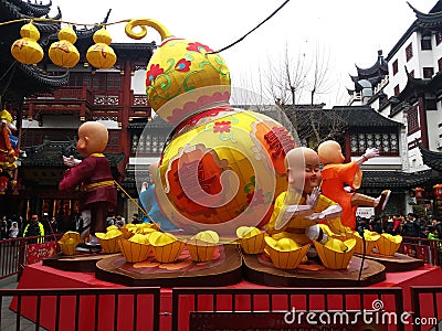 Shang Hai Chinese folklore Holigay lantern Editorial Stock Photo