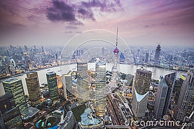 Shanghai Aerial View Stock Photo