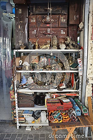 Shanghai antique stuff old store design Editorial Stock Photo