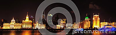 Shanghai Bund night panorama Stock Photo