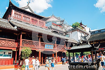 City God temple Chenghuang Miao in Shanghai, China Editorial Stock Photo