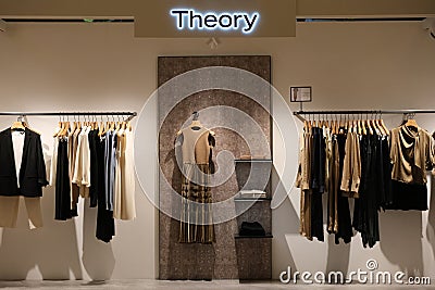 Facade of Theory clothing store Editorial Stock Photo