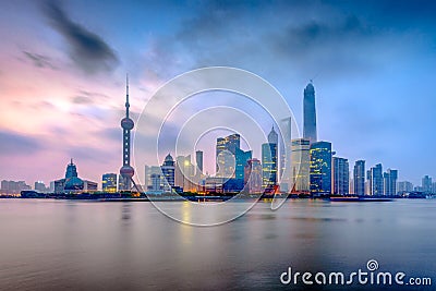 Shanghai, China from the Bund Stock Photo