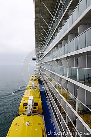 Cruise ship emergency safety rescue boat Stock Photo