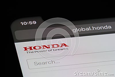 close up Honda Motor company brand logo Editorial Stock Photo