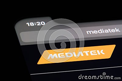 close up MediaTek company brand logo Editorial Stock Photo