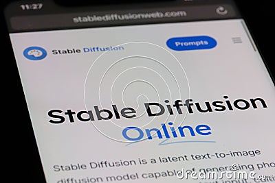 Stable Diffusion official website Editorial Stock Photo