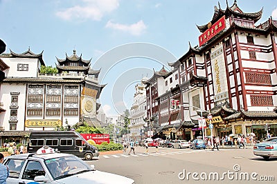 Shanghai China oldstreet during the day. Editorial Stock Photo