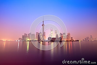 Shanghai in daybreak Stock Photo
