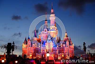 Shanghai Disney Castle Editorial Stock Photo