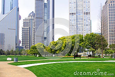 Shanghai grass and building Stock Photo