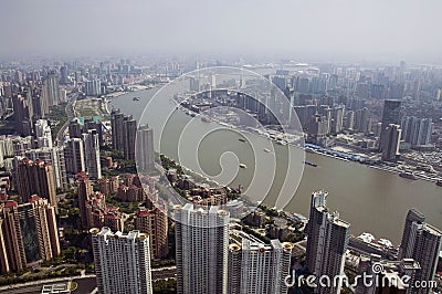 Shanghai from Jin Mao Tower Stock Photo