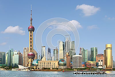 Shanghai lujiazui new the bund Stock Photo