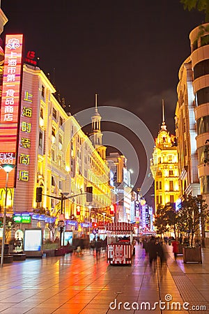 Shanghai Nanjing pedestrian street 4 Editorial Stock Photo