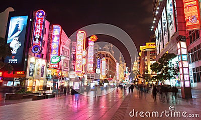 Shanghai Nanjing pedestrian street 5 Editorial Stock Photo