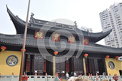 Shanghai, 2nd may: The Jade Buddha Temple main building from Shanghai Editorial Stock Photo