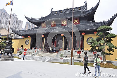 Shanghai, 2nd may: Tourists visiting the Jade Buddha Temple in Shanghai Editorial Stock Photo