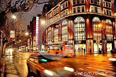 Shanghai Night Editorial Stock Photo