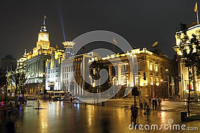 Shanghai night - the Bund Stock Photo