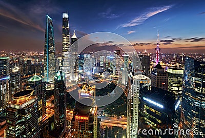 Shanghai Night Editorial Stock Photo