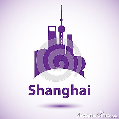 Shanghai silhouette icon Vector Illustration