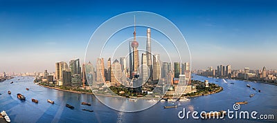 Shanghai skyline with modern urban skyscrapers Stock Photo