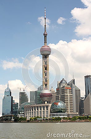 Shanghai skyline and Oriental Pearl TV tower Editorial Stock Photo