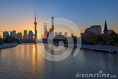 shanghai sunrise Stock Photo