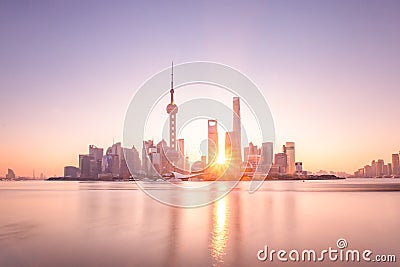 Shanghai sunrise Stock Photo