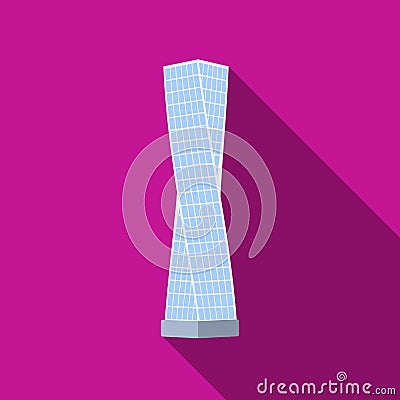 The Shanghai Tower icon in flat style isolated on white background. Arab Emirates symbol stock vector illustration. Vector Illustration