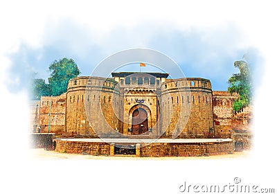 Shaniwar Wada Illustration Cartoon Illustration