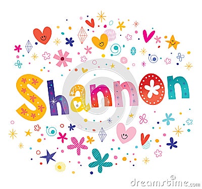 Shannon girls name Vector Illustration