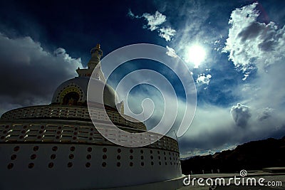 Shanti stupa Stock Photo