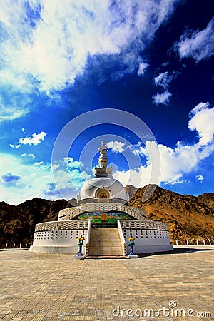 Shanti stupa Stock Photo