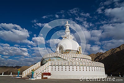 Shanti Stupa in Leh Stock Photo