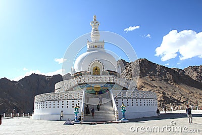 Shanti Stupa, Leh, Ladakh, India. Editorial Stock Photo