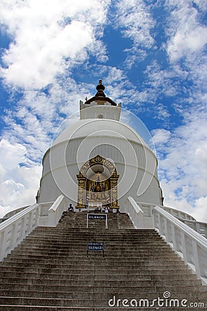 Shanti Stupa, Temple Stock Photo