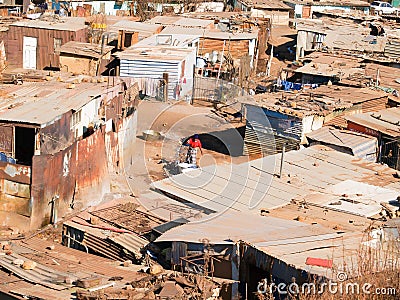 Shanty town living and homes of some of words poorest people in Soweto South Africa, August 15 2007 Editorial Stock Photo