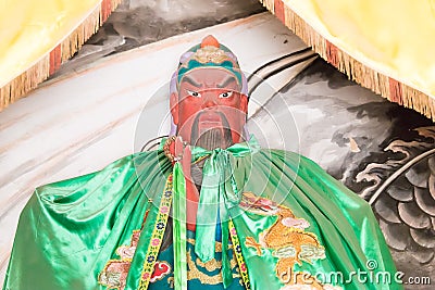Guanyu Statue at Emperor Shun Tomb Soenic Spot. a famous historic site in Yuncheng, Shanxi, China. Stock Photo