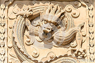 Relief at Emperor Shun Tomb Soenic Spot. a famous historic site in Yuncheng, Shanxi, China. Stock Photo