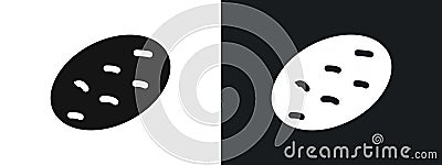 shaobing icon linear graphics set vector in black Vector Illustration