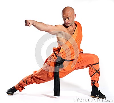 Shaolin warrior monk Stock Photo