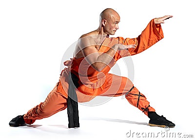 Shaolin warrior monk Stock Photo