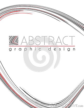 Shape. Abstract template with black, red and gray thin stripes Vector Illustration