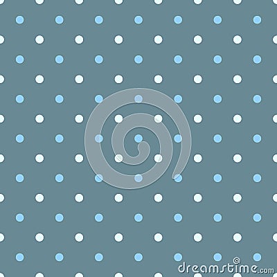 Polka dots on blue background seamless texture Cartoon Illustration