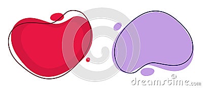 Shape design abstract banner element for title text graphic vector or fluid liquid background backdrop wavy fun box red blue Vector Illustration