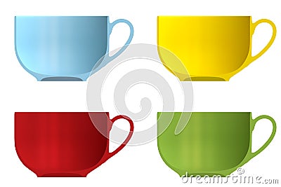 Shape empty cup in cut on clean background. Cartoon Illustration